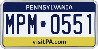 PA license plate MPM0551