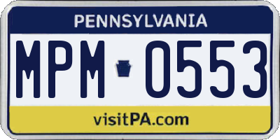 PA license plate MPM0553