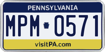 PA license plate MPM0571