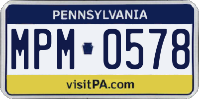 PA license plate MPM0578