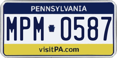 PA license plate MPM0587