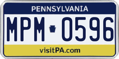 PA license plate MPM0596
