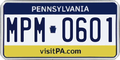PA license plate MPM0601