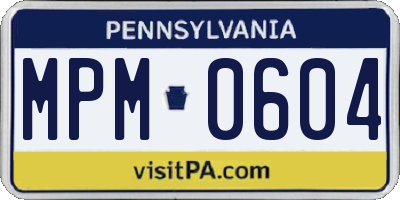 PA license plate MPM0604
