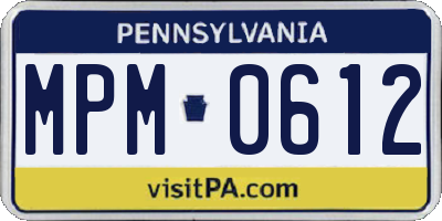 PA license plate MPM0612