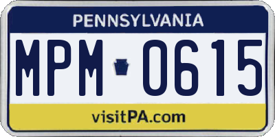 PA license plate MPM0615
