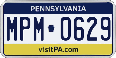 PA license plate MPM0629