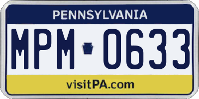 PA license plate MPM0633