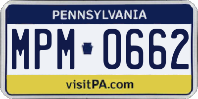 PA license plate MPM0662