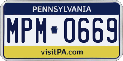 PA license plate MPM0669