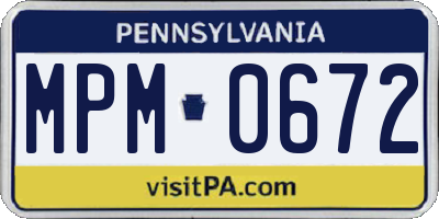 PA license plate MPM0672