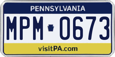 PA license plate MPM0673