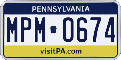 PA license plate MPM0674