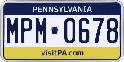 PA license plate MPM0678