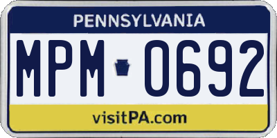 PA license plate MPM0692