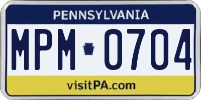 PA license plate MPM0704