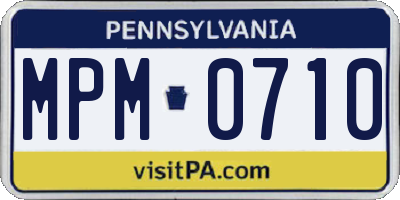 PA license plate MPM0710