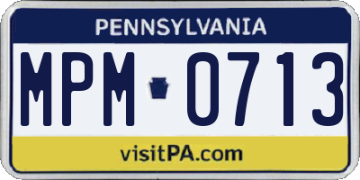 PA license plate MPM0713