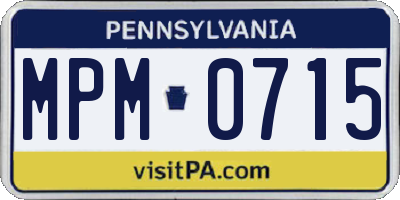 PA license plate MPM0715