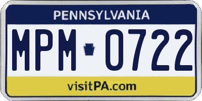 PA license plate MPM0722