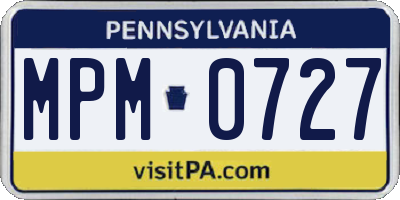 PA license plate MPM0727