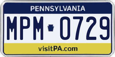 PA license plate MPM0729