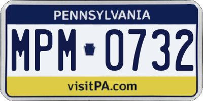 PA license plate MPM0732