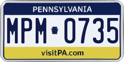 PA license plate MPM0735
