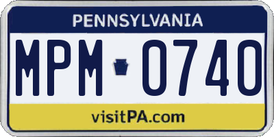 PA license plate MPM0740