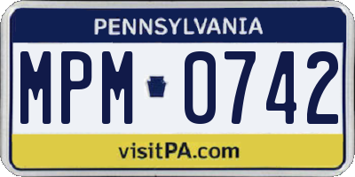 PA license plate MPM0742