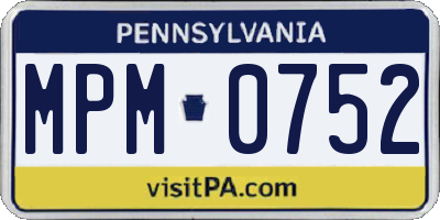 PA license plate MPM0752