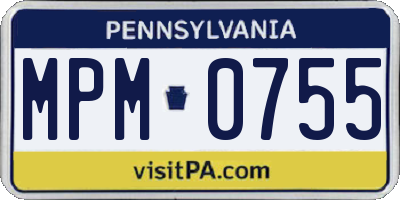 PA license plate MPM0755