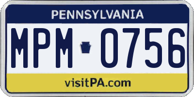PA license plate MPM0756