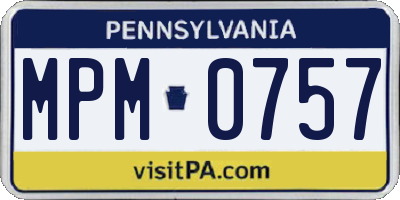 PA license plate MPM0757