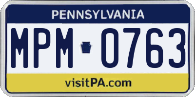 PA license plate MPM0763