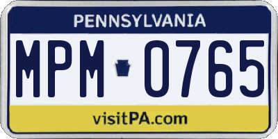 PA license plate MPM0765