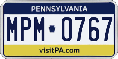 PA license plate MPM0767