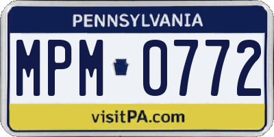 PA license plate MPM0772