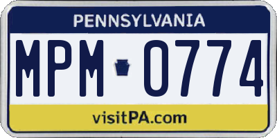 PA license plate MPM0774