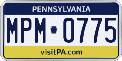 PA license plate MPM0775