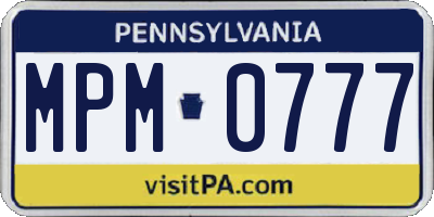 PA license plate MPM0777