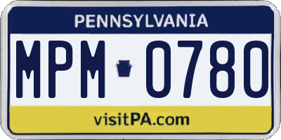 PA license plate MPM0780