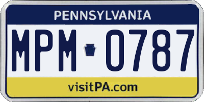 PA license plate MPM0787