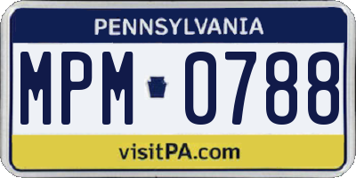 PA license plate MPM0788