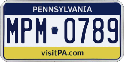 PA license plate MPM0789