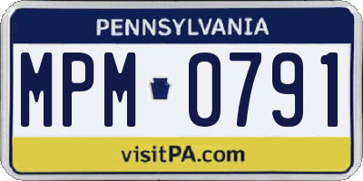 PA license plate MPM0791