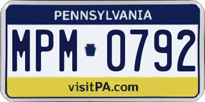 PA license plate MPM0792