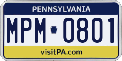 PA license plate MPM0801