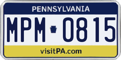 PA license plate MPM0815