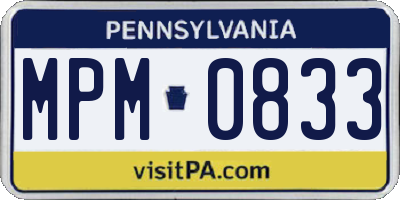 PA license plate MPM0833